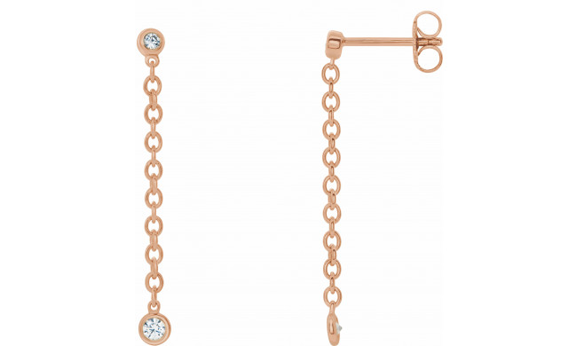 14K Rose 1/5 CTW Diamond Bezel Set Chain Earrings - 65346360002P