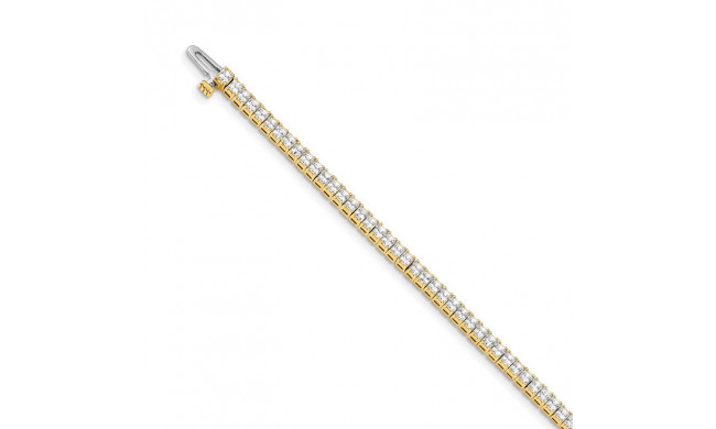 Quality Gold 14k Yellow Gold 2mm Princess 4ct Diamond Tennis Bracelet - X10022AAA