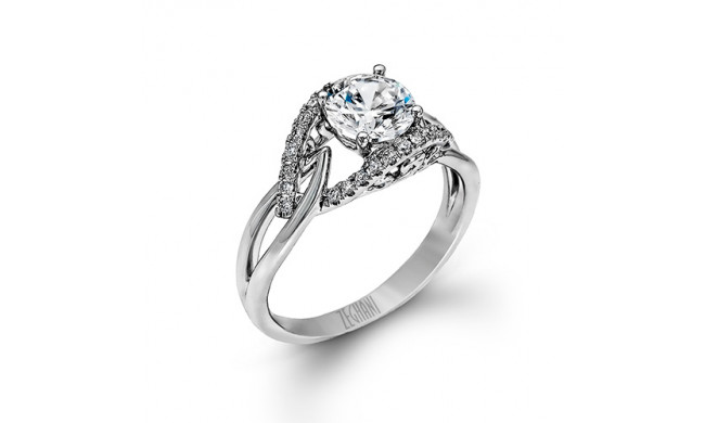 Zeghani 14k White Gold Diamond Engagement Ring