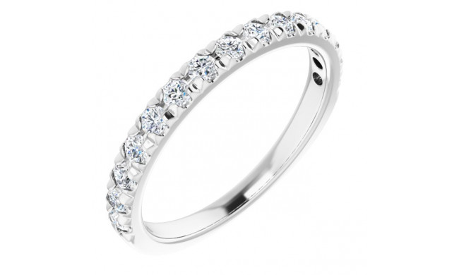 14K White 1/2 CTW Diamond French-Set Anniversary Band - 1238836008P