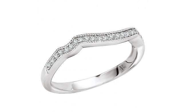 14k White Gold Curved Wedding Band