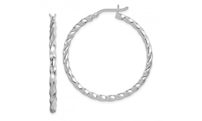 Quality Gold Sterling Silver Twist 40mm Hoop Earrings - QE6755