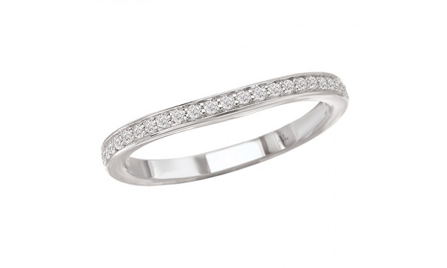 La Vie 14k White Gold Curved Wedding Band