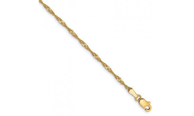 Quality Gold 14k 1.70mm Singapore Chain Anklet - PEN10-9