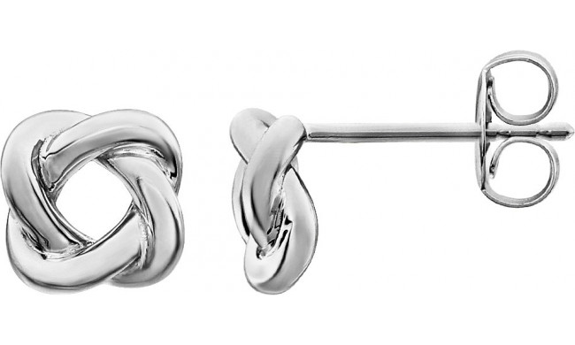 14K White 7x7 mm Knot Earrings - 861701000P