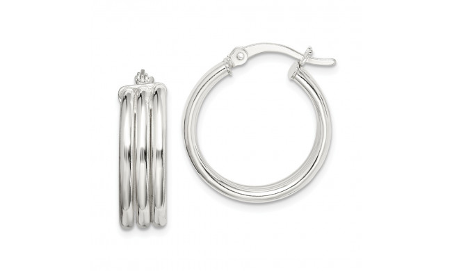 Quality Gold Sterling Silver Polished Hoop Earrings - QE14097