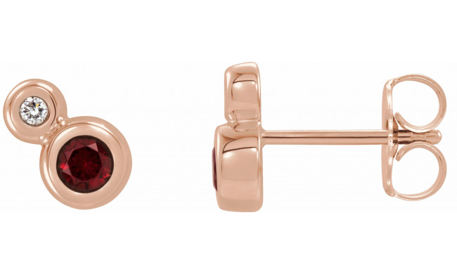 14K Rose Mozambique Garnet & .03 CTW Diamond Earrings - 868886050P