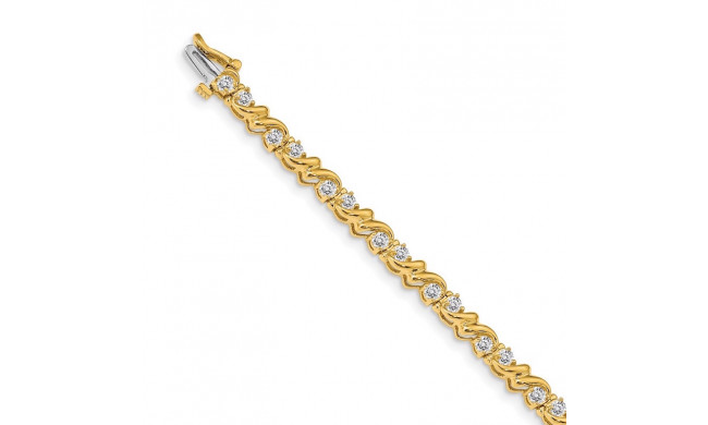 Quality Gold 14k Yellow Gold 2.4mm Diamond Tennis Bracelet - X817