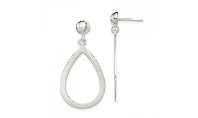 Quality Gold Sterling Silver Teardrop Post Dangle Earrings - QE7208