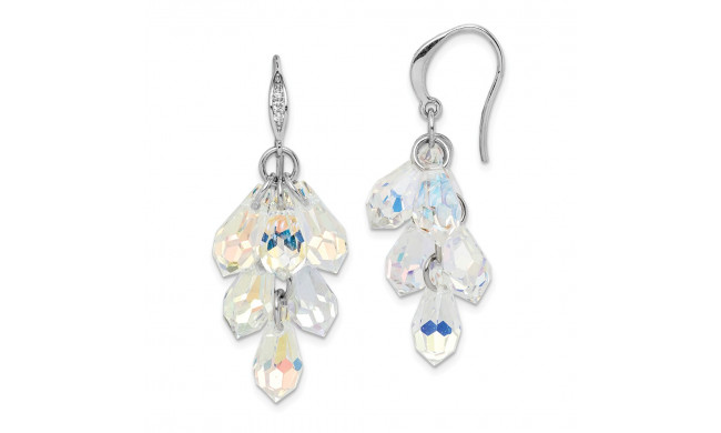 Quality Gold Sterling Silver Rhodium-plated Aurora Crystal Dangle Earrings - QE14431