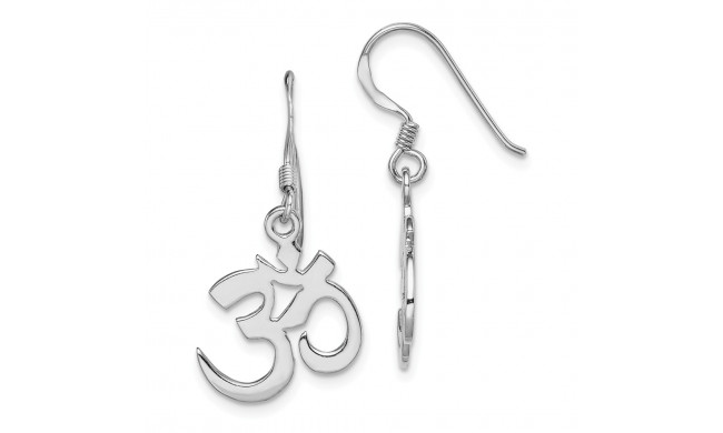 Quality Gold Sterling Silver Rhodium-plated OM Symbol Dangle Earring - QE15000