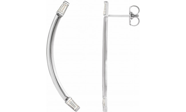 14K White 1/4 CTW Diamond Curved Bar Earrings - 87024600P