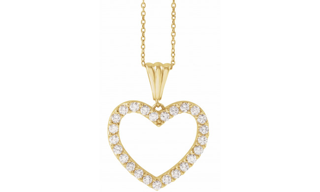 14K Yellow 1 CTW Diamond Heart 18 Necklace - 67533105P