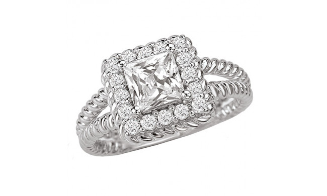 La Vie 14k White Gold Semi-Mount Diamond Engagement Ring