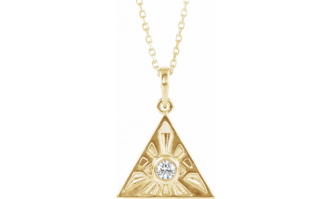 14K Yellow 1/10 CTW Diamond Eye of Providence 16-18 Necklace - 86667606P