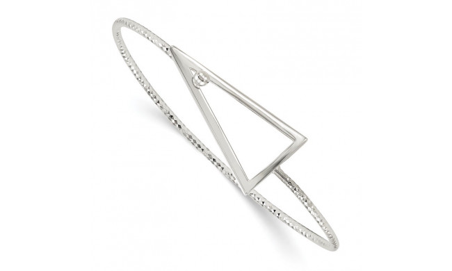 Quality Gold Sterling Silver Diamond Cut Triangle Interlocking  Bangle Bracelet - QB1123
