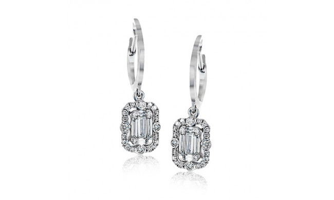 Zeghani 14k White Gold Diamond Earrings