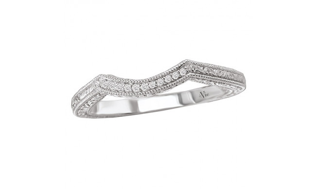 14k White Gold Curved Wedding Band