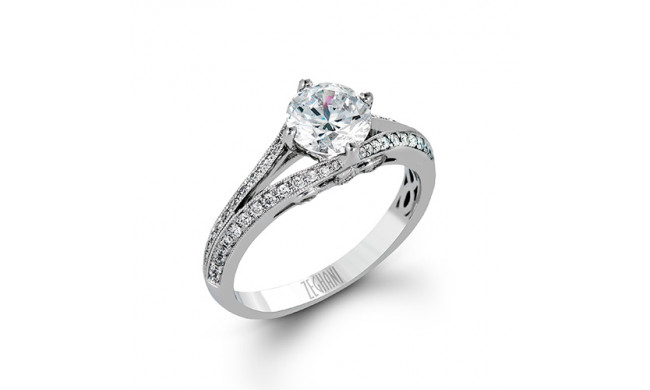 Zeghani 14k White Gold Diamond Engagement Ring