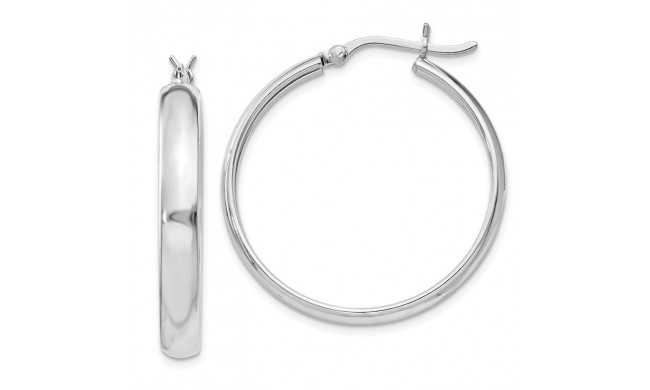 Quality Gold Sterling Silver 4mm x 30 Hoop Earrings - QE6744
