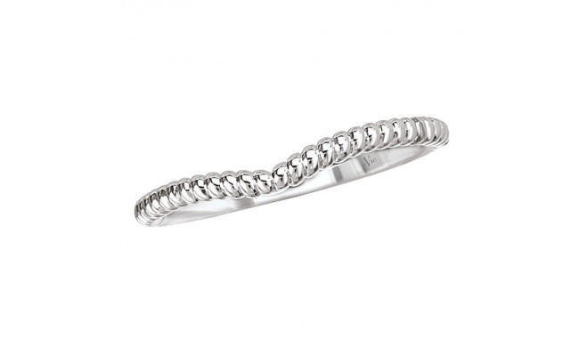 La Vie 14k White Gold Curved Rope Wedding Band