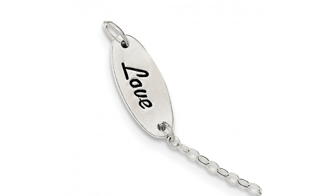 Quality Gold Sterling Silver Polished Enamel Heart Love Bracelet - QG3625-7.5