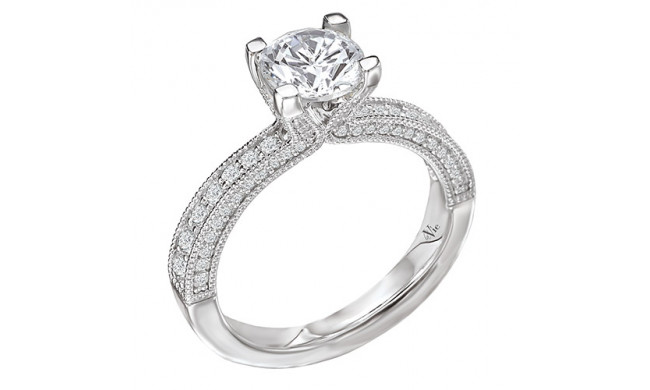 14k White Gold Semi-Mount Diamond Engagement Ring