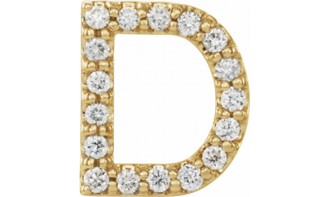 14K Yellow .06 CTW Diamond Single Initial D Earring - 867976016P