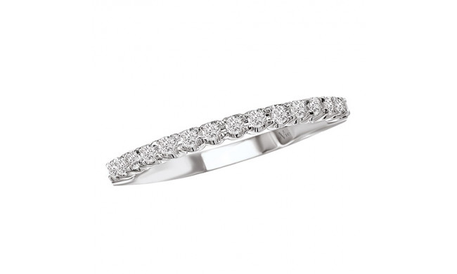 La Vie 14k White Gold Diamond Wedding Band