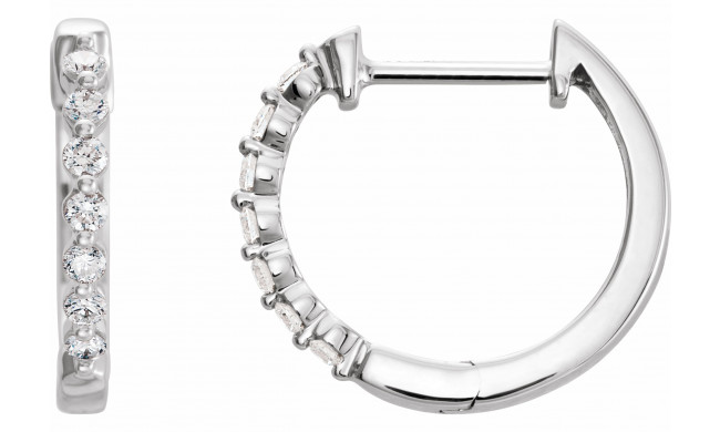 14K White 1/3 CTW Diamond 14.9 mm Hoop Earrings - 65214960003P