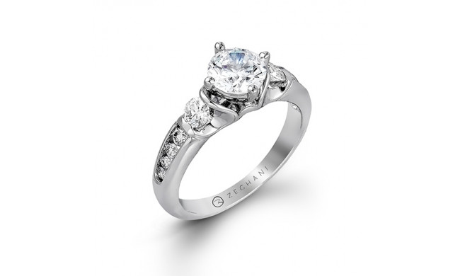 Zeghani 14k White Gold Diamond Engagement Ring