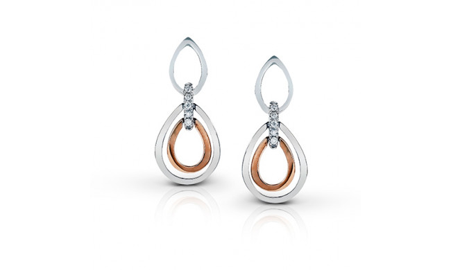 Zeghani 14k White & Rose Gold Diamond Earrings