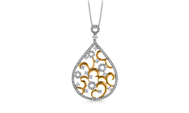 Zeghani 14k White & Rose Gold Diamond Pendant