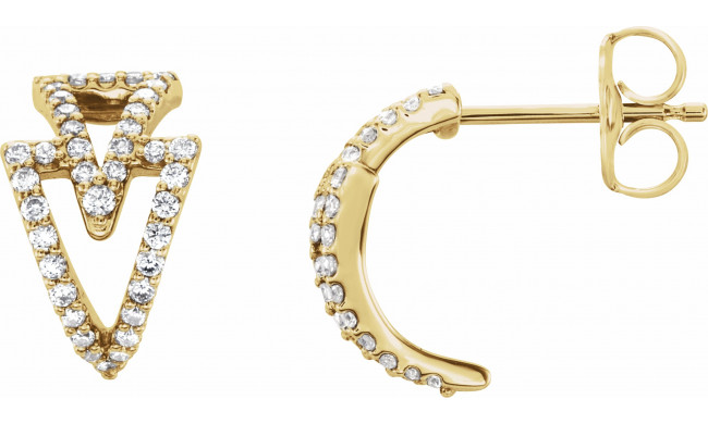 14K Yellow 1/4 CTW Diamond Geometric Hoop Earrings - 86478606P