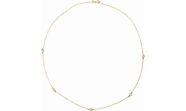 14K Yellow 3/4 CTW Diamond 5-Station 18 Necklace - 6857760013P