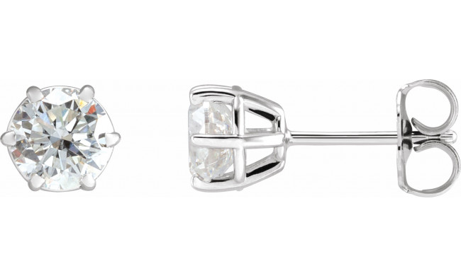 14K White 5.75 mm I1 1 1/2 CTW Diamond 6-Prong Wire Basket Earrings - 292366024P