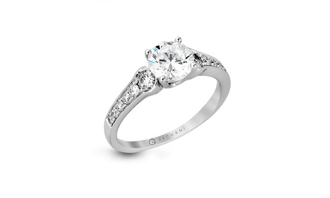 Zeghani 14k White Gold Diamond Engagement Ring