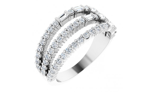 14K White 7/8 CTW Diamond Stacked Ring - 124060600P