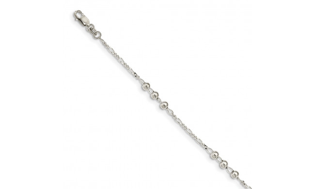 Quality Gold Sterling Silver Diamond Cut Beaded Bracelet - QG4942-7