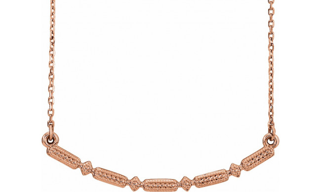 14K Rose Beaded Bar 16-18 Necklace - 86539602P