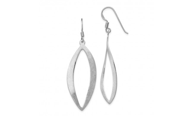 Quality Gold Sterling Silver Rhodium-plated Polished & Scratch Texture Dangle Earrings - QE12094