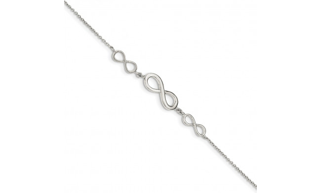 Quality Gold Sterling Silver Polished Infinity Symbol Bracelet - QG3627-7.25