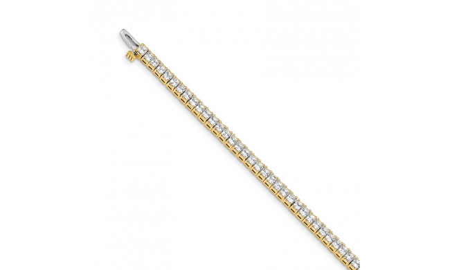 Quality Gold 14k Yellow Gold 2.25mm Princess 5ct Diamond Tennis Bracelet - X10023