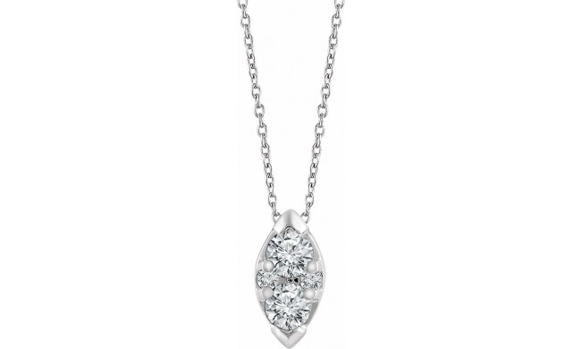 14K White 1/8 CTW Diamond 16-18 Necklace - 65266160000P
