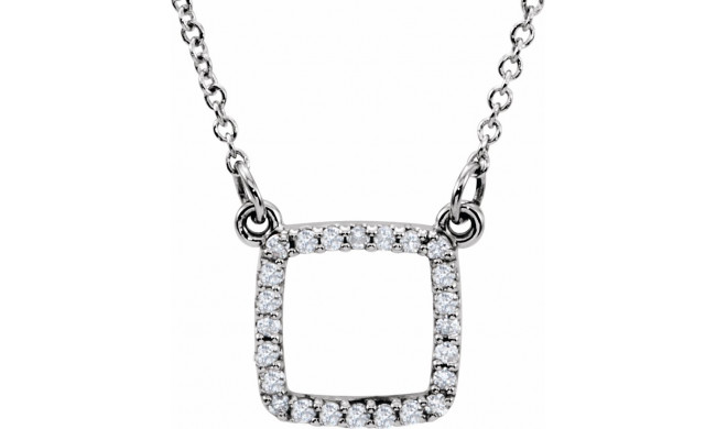 14K White 1/10 CTW Diamond 16 Necklace - 85862101P