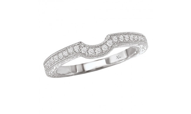 La Vie 14k White Gold Curved Wedding Band