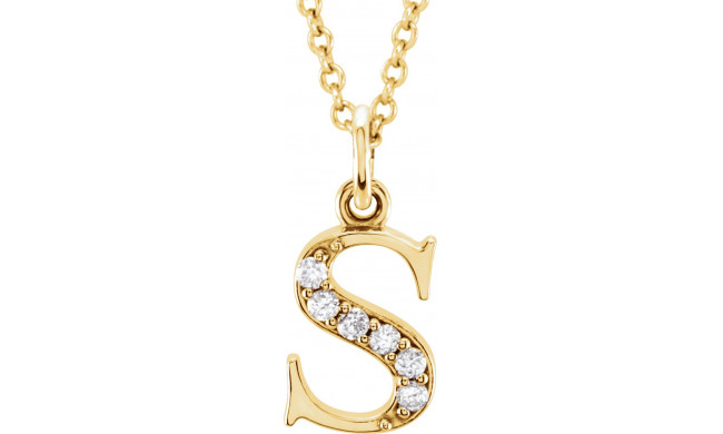 14K Yellow .03 CTW Diamond Lowercase Initial s 16 Necklace - 8580360055P