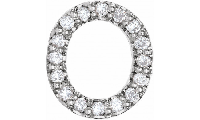 14K White .07 CTW Diamond Single Initial O Earring - 867976071P