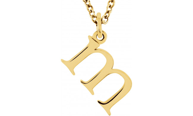 14K Yellow Lowercase Initial m 16 Necklace - 8578070036P