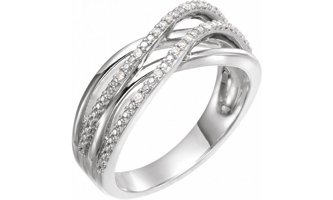 14K White .06 CTW Diamond Criss-Cross Ring - 65231460001P